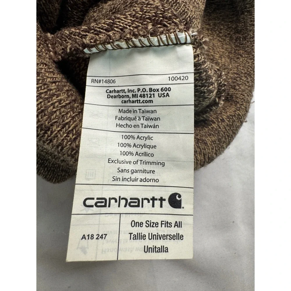 Carhartt A18 Watch Hat Beanie Bundle Black Dark Brown Heather Knit Cap 2 Pack